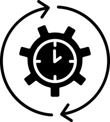 Automated Scheduling App Glyph. Automated Scheduling App Icon – Smart Calendar, Task Planner, Meeting Organizer, Time Management Tool

