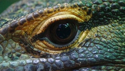 Fototapeta premium Close-up of a lizard's eye and skin texture.