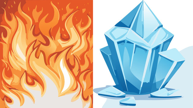 Fire and Ice entities oposing each other vector
