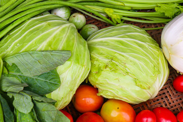 Fresh cabbage at the market