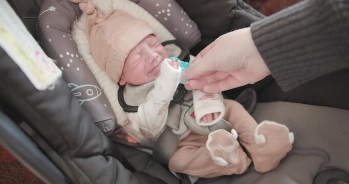 New Born Baby Crying for Paci