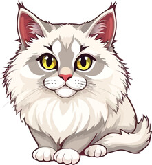 Fototapeta premium Cute cartoon a illustrator vector himalayan cat