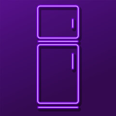 fridge neon sign, colorful modern design trends on black background. Vector illustration.