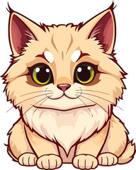 Cute cartoon a illustrator vector himalayan cat