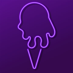 ice cream neon sign, colorful modern design trends on black background. Vector illustration.