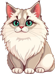Cute cartoon a illustrator vector himalayan cat