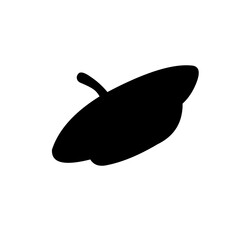 Black french beret hat silhouette 