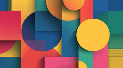 Colorful geometric abstract shapes background