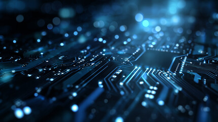 Blue futuristic technology circuit board background