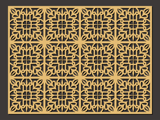 Laser cut pattern. Vector collection of cutting templates with abstract geometric ornament