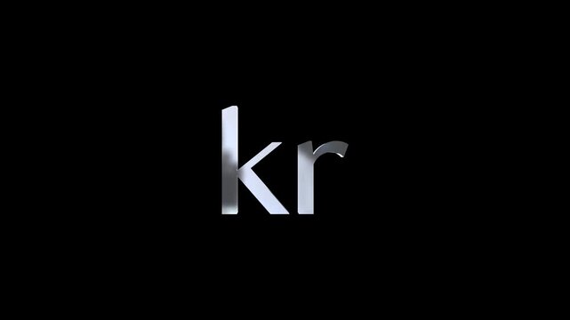 3d glossy krone icon animation on transparent, white color. loopable animation