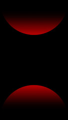 Abstract red glowing half circles on black background with modern minimal design