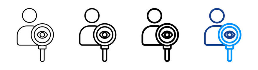 Observation Icon Multiple Outline Collection Set