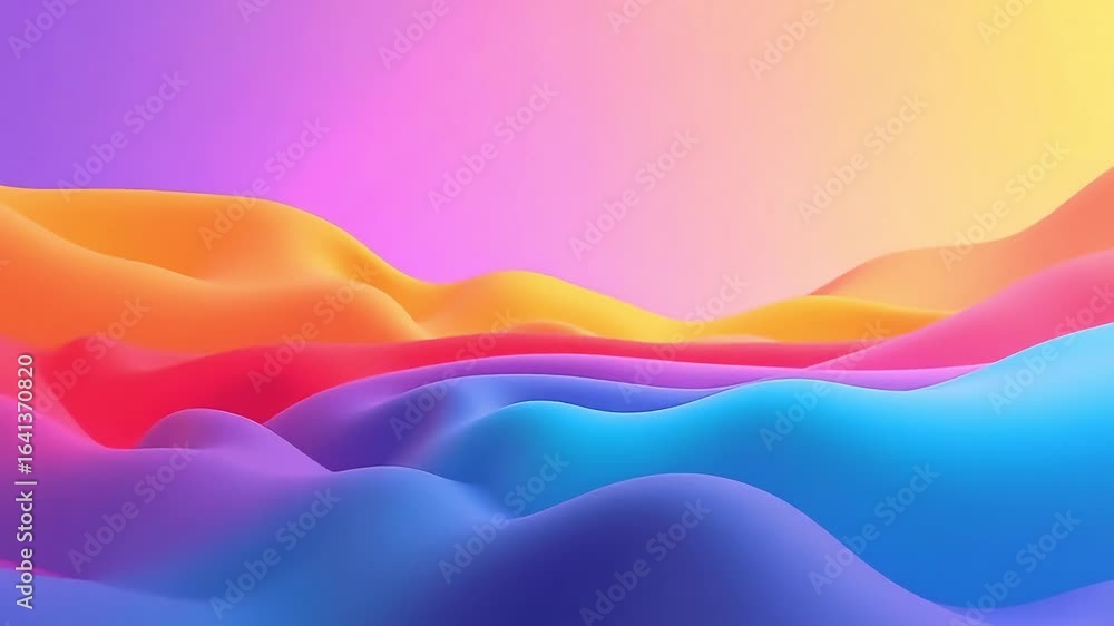 Poster abstract colorful waves background gradient smooth flowing vibrant wallpaper design render d illustr