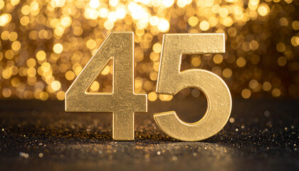 Glowing Golden Number 45 Celebration