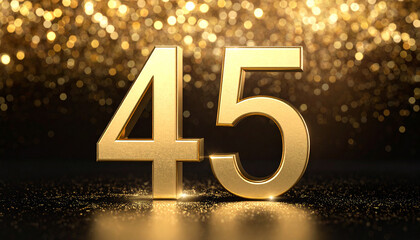 Glowing Golden Number 45 Celebration
