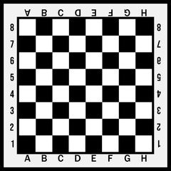 Black and white chess board