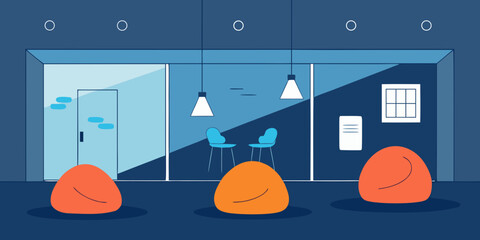 sleek tech startup space beanbags writable walls