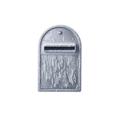 Silver mailbox, rustic and vintage, postal service, on transparent background
