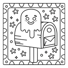 Halloween Vibes Coloring Page – Spooky and Cute Halloween-Themed Printable for Adults and Kids, Haunted House, Pumpkins, Ghosts, and Bats Line Art