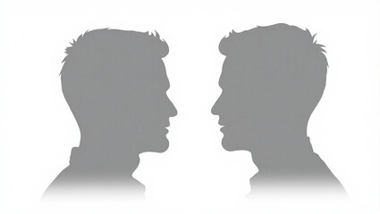 A Striking Silhouette of a Man's Head with Defined Features Set Against a Subtle Background