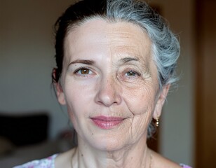 Celebrating the Beauty of Aging A Split Portrait Showcasing a Womans Remarkable Transformation Young Old