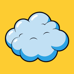 Cartoon cloud flat icon