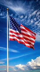 Obraz premium American Flag in Windy Conditions