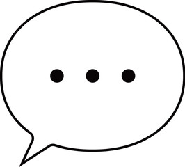 Obraz premium シンプルなふきだしのアイコン 白黒 Simple black icon of a talking speech bubble