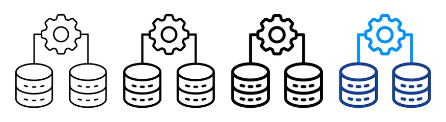 Data Resources Icon Multiple Outline Collection Set