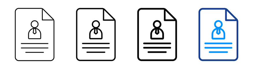 Businessman Paper Icon Multiple Outline Collection Set