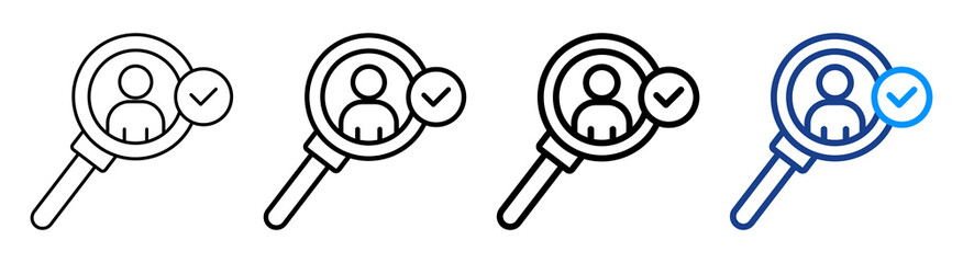 Recruitment Icon Multiple Outline Collection Set