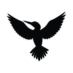Obraz premium Black kingfisher silhouette vector illustration