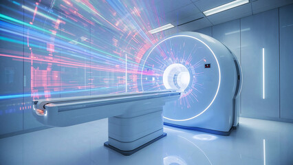 Naklejka premium Modern magnetic resonance imaging machine.