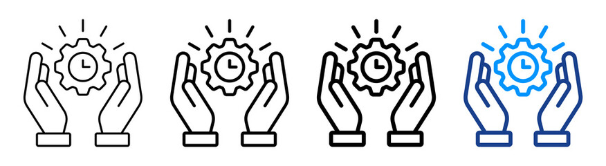 Time Management Icon Multiple Outline Collection Set