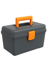 Grey and orange toolbox isolated on transparent background