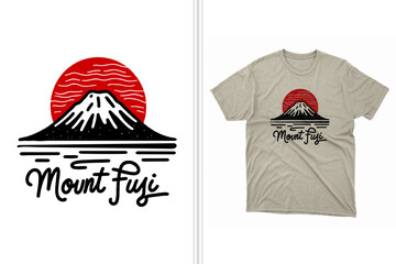 mount fuji japan vector t-shirt design print template