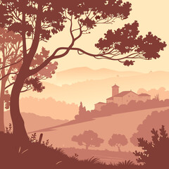 landscape with trees