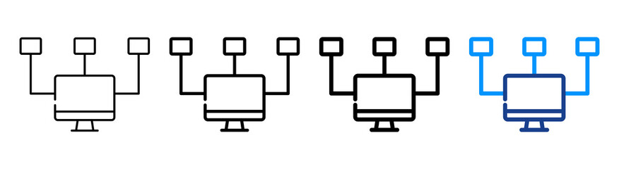 Lan Icon Multiple Outline Collection Set