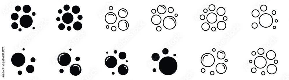 Poster vector art of collection of bubble illustrations isolated on white background a set of round and cir
