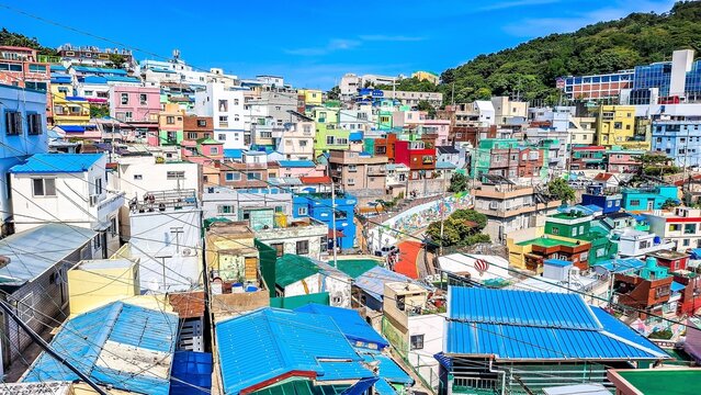 Gamcheon Culture Village in Busan, South Korea.	
