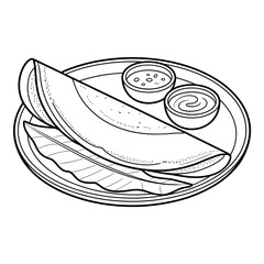 dosa illustration vector style coloring page