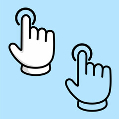 vector design of hand cursor clicking or touching.