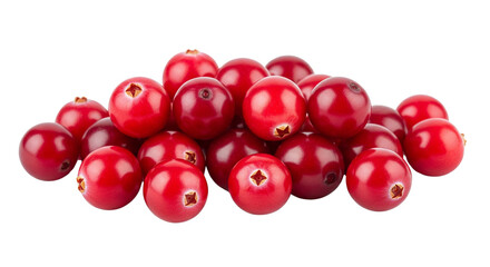 Red cranberries isolated on a transparent background png