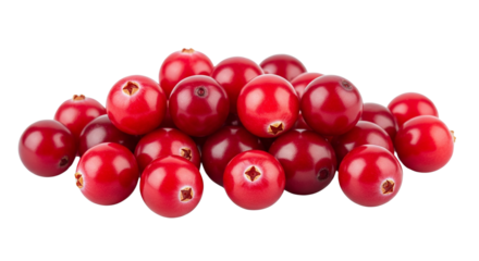 Red cranberries isolated on a transparent background png