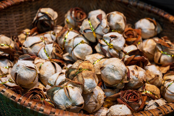 Exquisite Handmade Decorative Flowers in a Rustic Basket for Home Décor