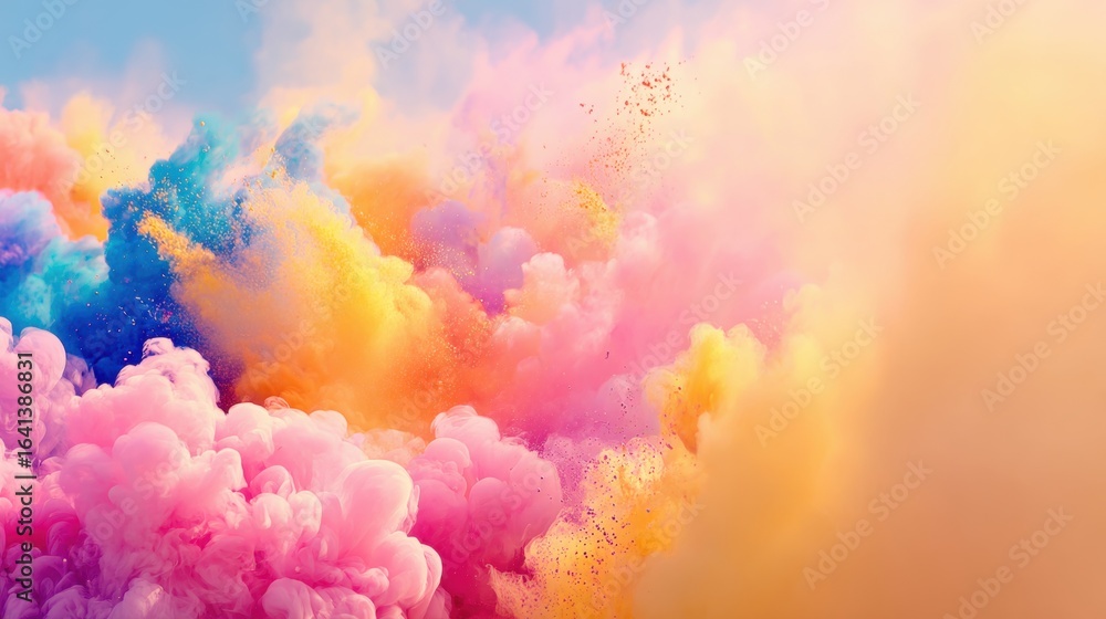 Poster vibrant clouds of color create a stunning visual display in the sky