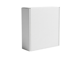 Blank white cardboard mailer box for packaging or shipping. Isolated on transparent background, png