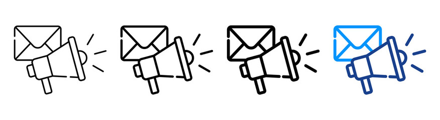 Email Marketing Icon Multiple Outline Collection Set