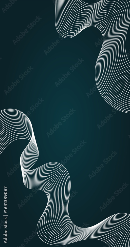 Aufkleber abstract vertical background with wavy lines futuristic technology style elegant background for busi